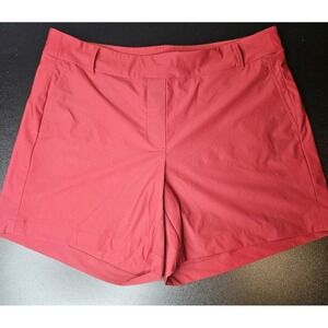 Spanx Sunshine Shorts Size Large‎ Rusty Red 5.5" Inseam Pull On Stretch